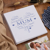 Large Book Bound Mum Gift With Word Heart Photo Album