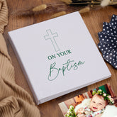 Large Book Bound Baptism Gift Photo Album With Cross