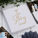 Large Book Bound Love Our Story So Far With Heart-Shaped Photo Album