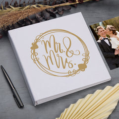 Large Book Bound Mr and Mrs In Circle Gift Wedding Day Photo Album
