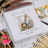 Large Personalised Book Bound Baby's First Year of Adventures Photo Keepsake Album Memory Book photo album ukgiftstoreonline