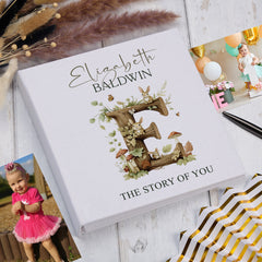Large Personalised Book Bound Photo Album Woodland Alphabet Design Memory Book photo album ukgiftstoreonline