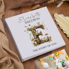 Large Personalised Book Bound Photo Album Woodland Alphabet Design Memory Book photo album ukgiftstoreonline