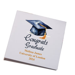 Large Book Bound Personalised Graduation Photo Album Watercolour Hat