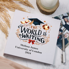 Large Book Bound Personalised Graduation Photo Album World Awaits