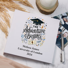 Large Book Bound Personalised Graduation Photo Album Adventure Begins