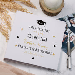 Large Book Bound Personalised Graduation Photo Album Star Design