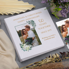 Personalised Large Book Bound 50 Years Together Photo Album Custom Photo Elegant Wedding Day Memory Anniversary Keepsake Gifts