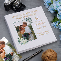 Personalised Large Book Bound 50 Years Together Photo Album Custom Photo Elegant Wedding Day Memory Anniversary Keepsake Gifts