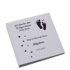 Large Book Bound Baby Loss Miscarriage Funeral Remembrance Condolence Memorial Album With Footprint