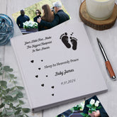 Large Book Bound Baby Loss Miscarriage Funeral Remembrance Condolence Memorial Album With Footprint