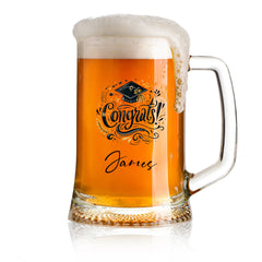 Personalised Graduation Beer Glass Tankard Congratulations Keepsake personalised beer glasses ukgiftstoreonline Congrats