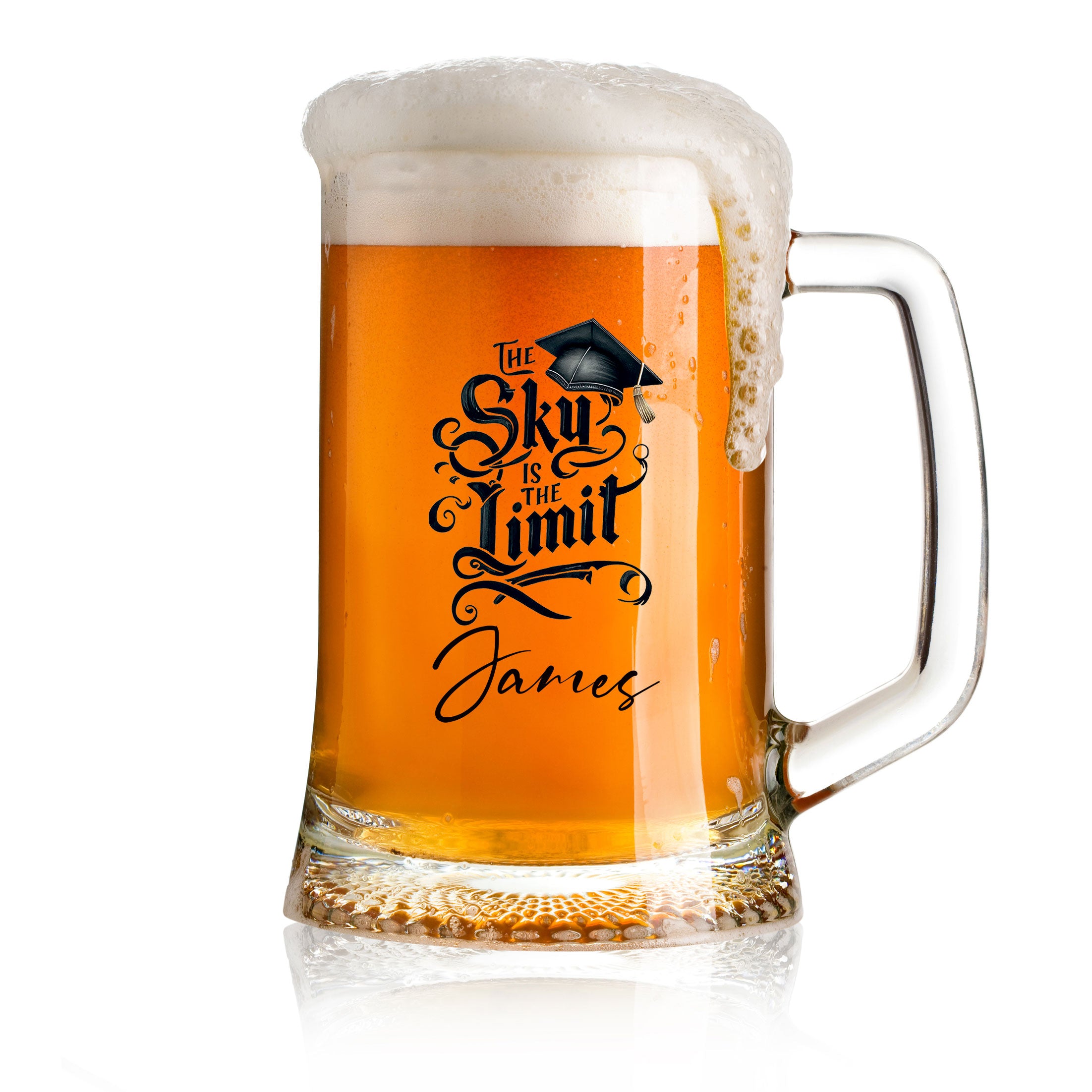 Personalised Graduation Beer Glass Tankard Congratulations Keepsake personalised beer glasses ukgiftstoreonline Sky Is The Limit