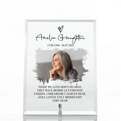 Personalised Exclusive Sympathy Photo Keepsake Gift Glass Plaque Bereavement, Memorial Gift