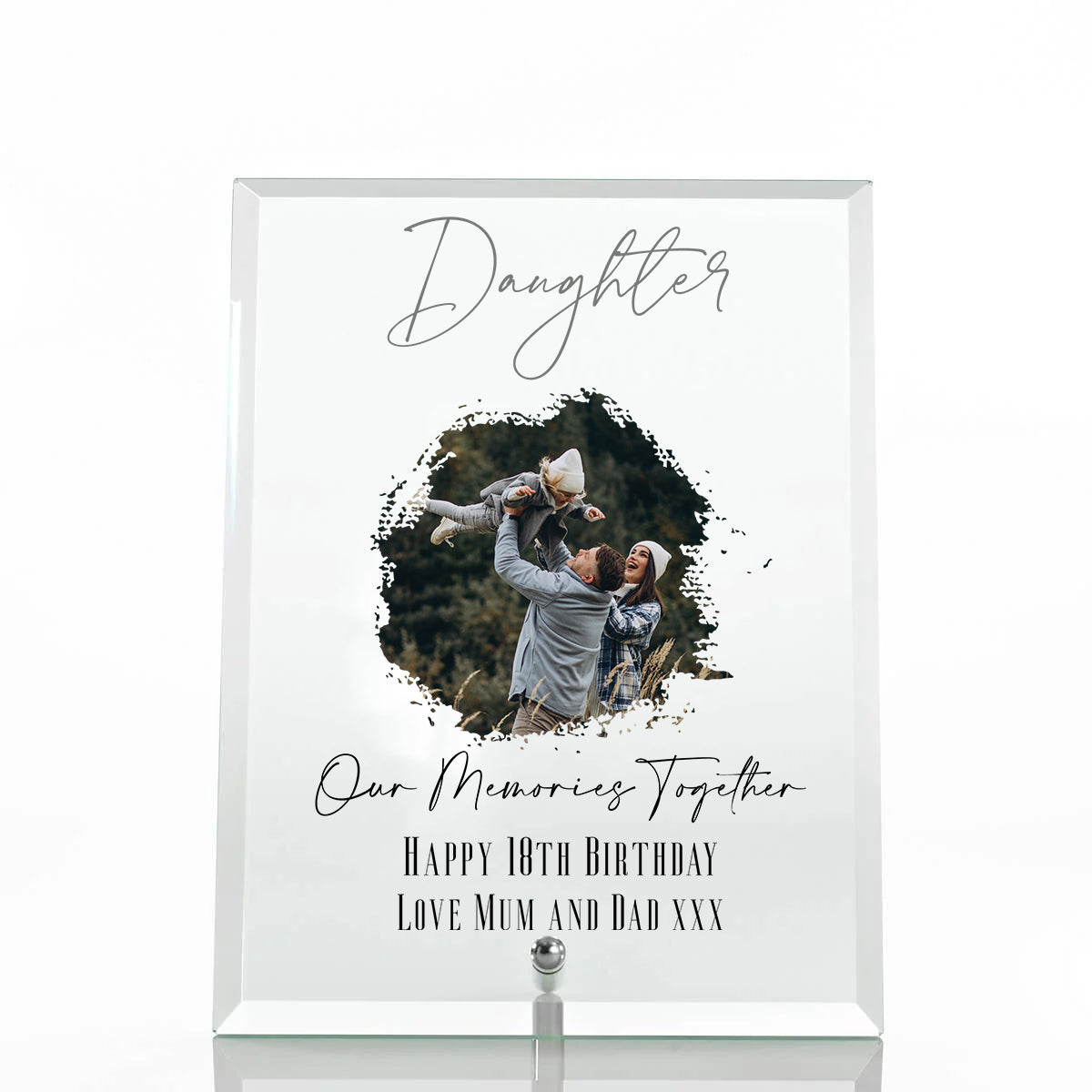 Personalised Daughter Keepsake Gift Glass Photo Glass Plaque With Sentiment Personalised Plaque Gift ukgiftstoreonline