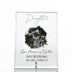 Personalised Daughter Keepsake Gift Glass Photo Glass Plaque With Sentiment Personalised Plaque Gift ukgiftstoreonline