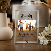 Personalised Family Photo Keepsake Gift Glass Plaque With Sentiment