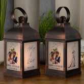 Personalised 25th Anniversary Photo Candle Lantern Gift For Couple