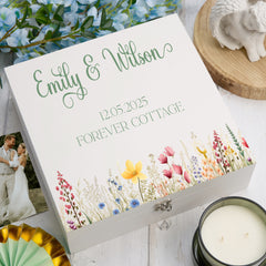 Custom Wedding Day Memory Keepsake Box With Personalisation For Wedding Anniversary Memory Treasure Couple Gift