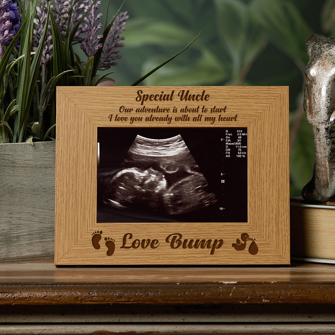 New Baby Pregnancy Scan Wooden Photo Frame Uncle Gift Baby Photo Frame ukgiftstoreonline