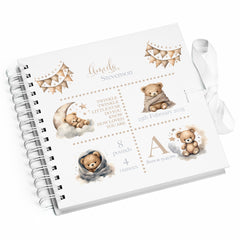 Personalised Baby Scrapbook Photo album With Cute Teddy Icons