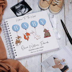 Personalised Baby Scrapbook Photo album With Animals and Balloons