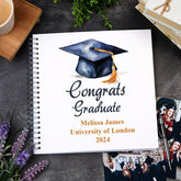Large Graduation Photo Album Scrapbook Boxed Gift With Watercolour Hat
