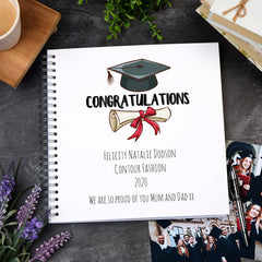 Large Graduation Photo Album Scrapbook Boxed Gift With Hat and Scroll