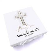Personalised Baptism Silver Cross Keepsake Memory Box Gift