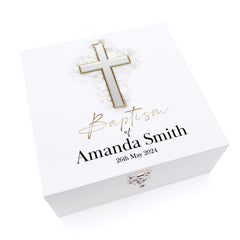 Personalised Baptism Wooden Box Memories Keepsake Gift