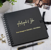 Personalised Any Name and Text Black Scrapbook Photo album Gold Print