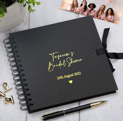 Personalised Bridal Shower Multiple Colour Guest Book Scrapbook or Photo Album Scrapbook ukgiftstoreonline Black