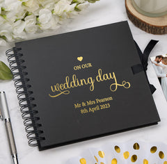 Personalised Our Wedding Day Multiple Colours Guest Book Scrapbook or Photo Album Gift