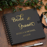 Personalised Bride & Groom Guest Book, Custom Elegant Scrapbook Keepsake Album Memory Book Photo Album ukgiftstoreonline