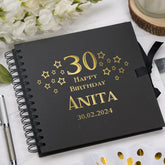 Personalised Any Age Birthday Scrapbook Star Design Custom Keepsake Album Birthday Memorabilia 18th 21st 30th 40th 50th 60th 70th 80th