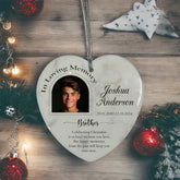 In Loving Memory At Christmas Hanging Ceramic Heart Decoration-Brother Personalised Heart Gifts ukgiftstoreonline