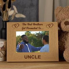 Best Brothers Promoted To Uncle Wooden Photo Frame Gift Brother Photo Frame ukgiftstoreonline