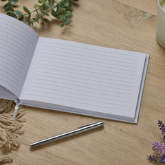 Personalised Christening Guest Book Eucalyptus and Cross Guest Book ukgiftstoreonline
