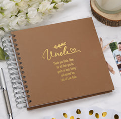 Personalised Uncle Multiple Colour Scrapbook or Photo Album Gift With Sentiment