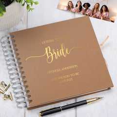 Custom Bridal Shower Letters to the Bride Book, Personalised Hen Party Guestbook or Scrapbook, Bride-to-Be Gift Keepsake Album