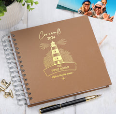 Personalised Lighthouse Seaside Family Holidays Journal Album Multiple Colour Scrapbook Scrapbook ukgiftstoreonline Brown