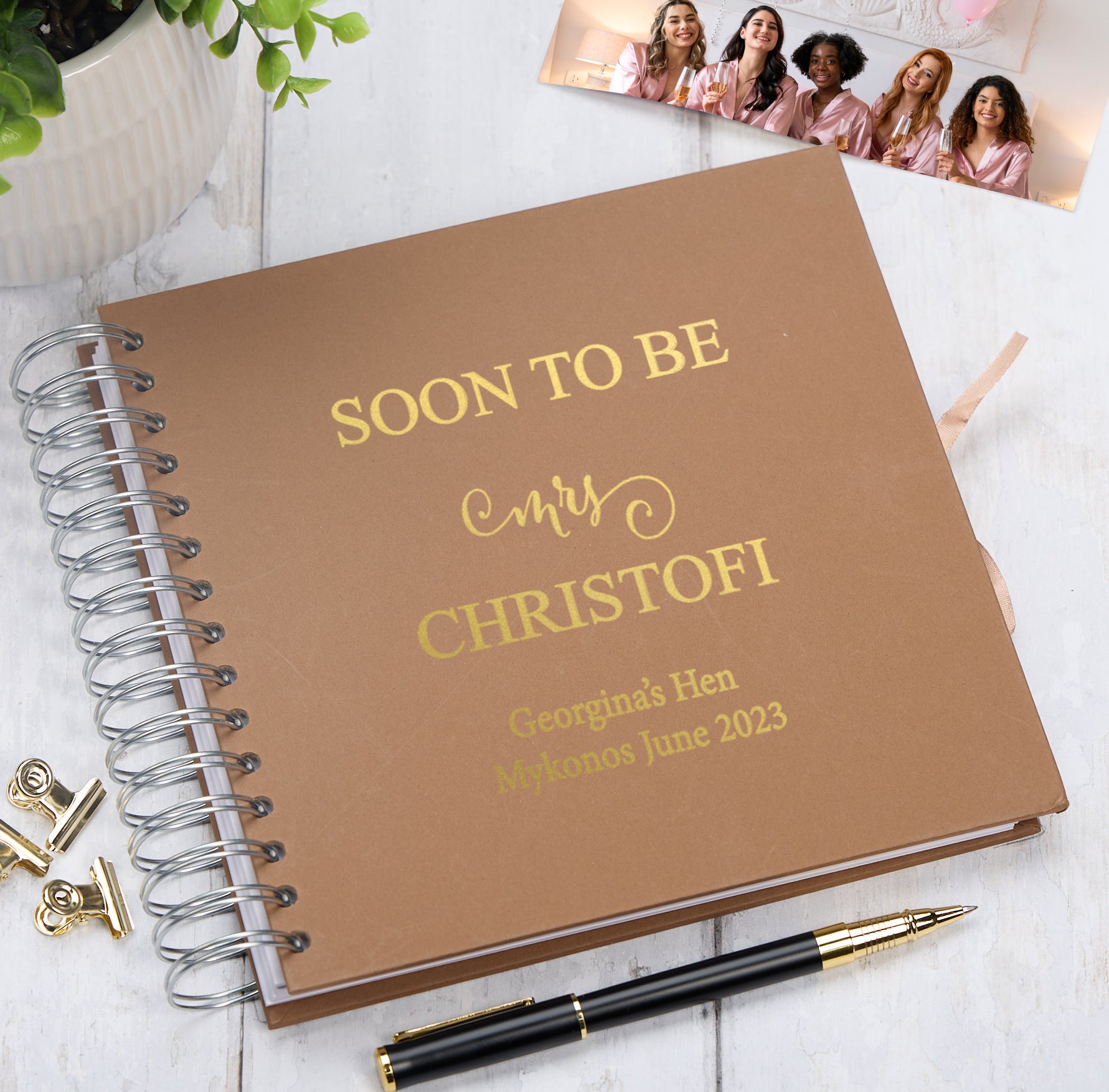 Personalised Soon To Be MRS Multiple Colour Hen Night Do Guest Book Scrapbook Photo Album Scrapbook ukgiftstoreonline Brown