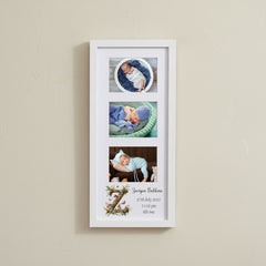 Personalised New Baby Photo Frame Woodland Alphabet Design With Birth Details Photo Frame ukgiftstoreonline