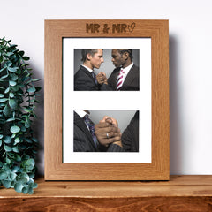 Mr and Mr Gay Wedding Photo Picture Frame Double 6x4 Inch Landscape