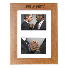 Mr and Mr Gay Wedding Photo Picture Frame Double 6x4 Inch Landscape