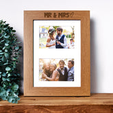 Mr and Mrs Wedding Photo Picture Frame Double 6x4 Inch Landscape