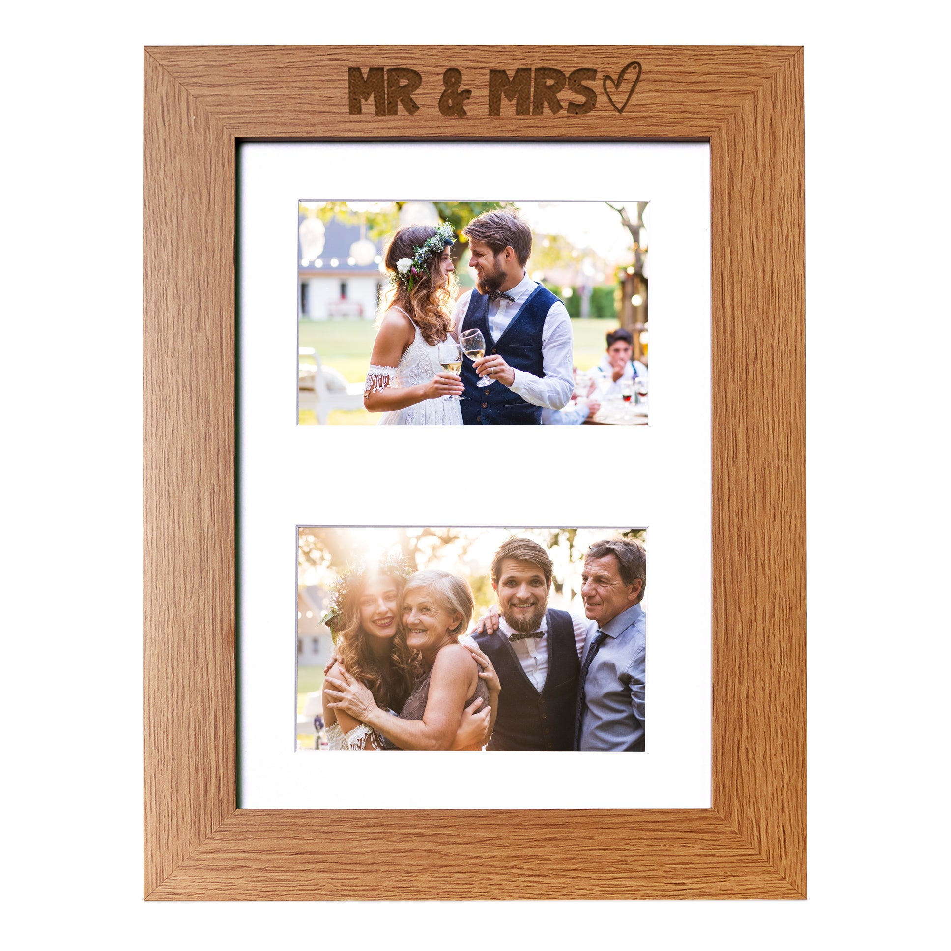 Mr and Mrs Wedding Photo Picture Frame Double 6x4 Inch Landscape Photo Frame ukgiftstoreonline