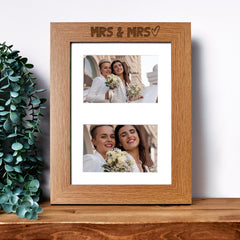 Mrs and Mrs Gay Wedding Photo Picture Frame Double 6x4 Inch Landscape