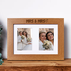 Mrs and Mrs Wedding Photo Picture Frame Double 6x4 Inch