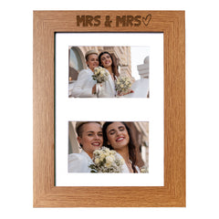 Mrs and Mrs Gay Wedding Photo Picture Frame Double 6x4 Inch Landscape